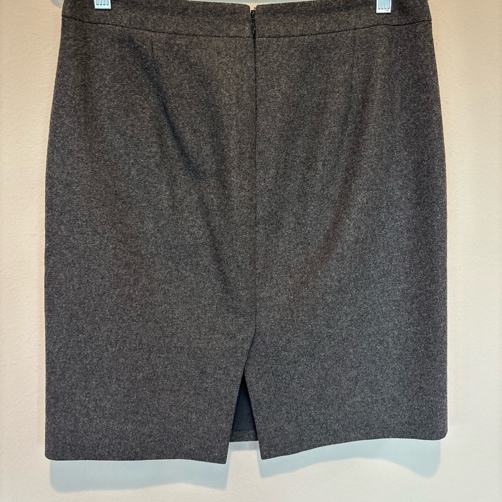 J. Crew Dark Gray Wool Lined Pencil Skirt 8 - Picture 2 of 5